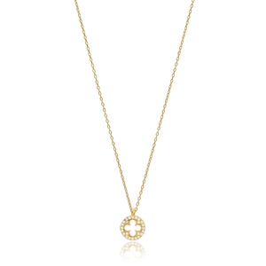ดีไซน์แบบโคลเวอร์จี้หินเพทายทรงกลมเสน่ห์แบบตุรกีทำด้วยมือ925เครื่องประดับเงินสเตอร์ลิง - Product Image 1