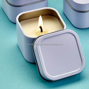 Wholesale Handmade Mini Square Tin Candle For Home Decor Christmas Decor - Product Image 2