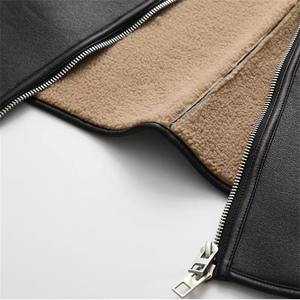 Cortavientos de manga larga con cuello redondo medio a largo para mujer para Otoño e Invierno nueva chaqueta de piel sintética - Product Image 4