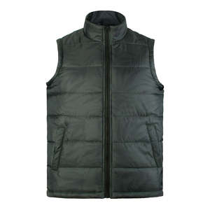 New Fashion Wholesale Unisex Custom Sleeveless Puffer Vest Warm Winter Outdoor Canvas Stand Collar Front Logo <b>Jacket</b> - Product Image 6