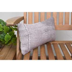 Gray Luxury 8x16 Inch Wool Pillow Turkish Kilim Patchwork Decorative Accent Woven Vintage <b>Fluffy</b> Pattern Portable <b>Bedding</b> Use - Product Image 2