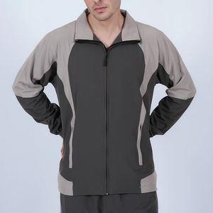 ชุดวอร์มสองชิ้นสำหรับผู้ชายชุดวิ่งชุดวอร์มกางเกงโพลีเอสเตอร์แบบรูดซิปขึ้น - Product Image 4