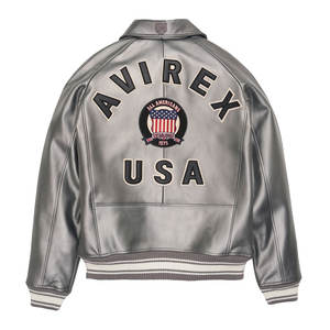 Nouvelle arrivée, veste Avirex en cuir de vache véritable, veste bomber de mode d'hiver haut de gamme, entièrement personnalisée, streetwear en cuir original - Product Image 2