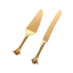 Couteau et gâteau Sever argent ensemble perlé couverts pelle couteau ensemble désert couverts serveur Table accessoires - Product Image 6