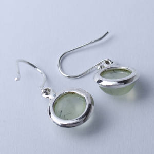 Pendientes colgantes de piedras preciosas de Prehnita de 9mm de Plata de Ley 925 sólida al por mayor, joyería hecha a mano para fiesta, fabricante Original - Product Image 4