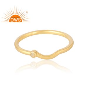 Latest Selling 925 Sterling <b>Silver</b> 18K Gold Plated Natural Ethiopian <b>Opal</b> Gemstone <b>Ring</b> Demi Fine Jewelry Manufacturer - Product Image 2