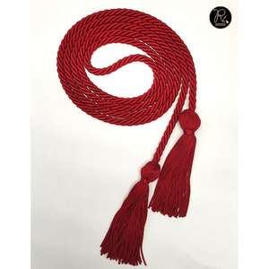 Cordon d'honneur de graduation classique en argent, style simple, pompon de 4 pouces, cordon de vêtement de 60 pouces, accessoire de cérémonie académique - Product Image 5