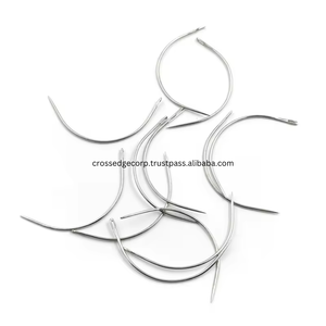 Clips de agujas tipo C personalizados y aguja de tejido de pelo en forma de C, herramienta de estilismo de costura de hilo curvo de acero satinado de alta calidad - Product Image 4