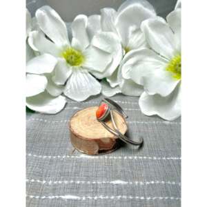 Navajo Handmade Spiny Oyster & Sterling <b>Silver</b> Fashion <b>Cuff</b> <b>Bracelet</b> - Product Image 3