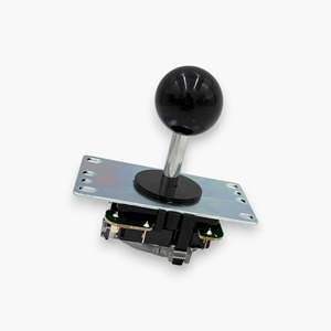 Juego de 2 Joysticks Sanwa Originales de Alta Calidad, Plateados con Punta de Bola Negra, Metálicos y Plásticos, con Cable, Sin Vibración, Envío Gratis para PC - Product Image 1