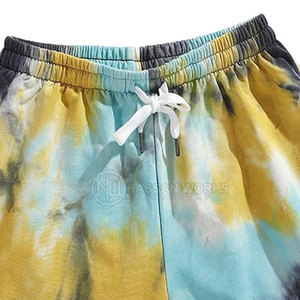 Shorts décontractés pour hommes à taille mi-haute en coton 100% respirant et à séchage rapide, tie-dye, qualité supérieure, vente en gros - Product Image 3