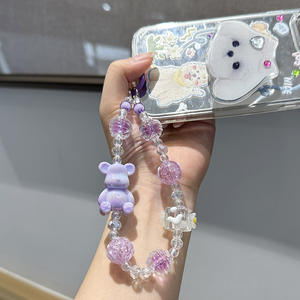 Großhandel Cartoon Acryl Bär Handyband Niedlicher Modischer Taschenanhänger Perlen Galvanisiert DIY Handykette - Product Image 5