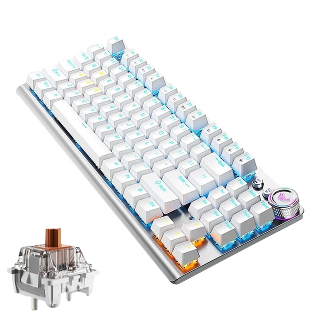 Dropshipping Colorful AULA F3001 Backlit 87 Keys Wired/Wireless Three Model Mechanical Gaming Keyboard
