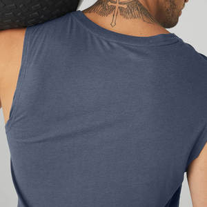 เสื้อกล้ามผู้ชายผ้าถักผสมฝ้ายและไม้ไผ่ ระบายอากาศ แห้งเร็ว สวมใส่สบาย เหมาะสำหรับออกกำลังกาย พิมพ์ลายตามสั่ง - Product Image 5