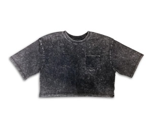 New Deal T-shirt court personnalisé délavé à l'acide pour femme pull en éponge en coton vierge n'importe quelle taille conception personnalisée pour femmes - Product Image 6