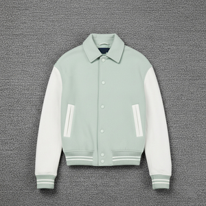 Nouvelle arrivée 2025 100% coton polaire varsity veste pour hommes personnalisé DTF imprimé logo poids lourd couleur bloc homme varsity veste - Product Image 4