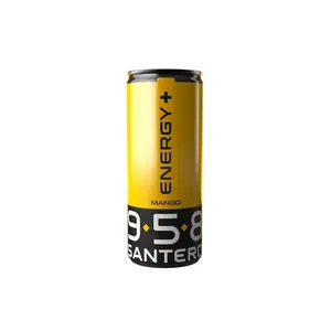 958 Santero-Energie + Mango, Zoet, 250 Ml, 8.45 Oz, Blik, Niet-Alcoholisch, Vers En Gezond Met B6-En B12-vitamines