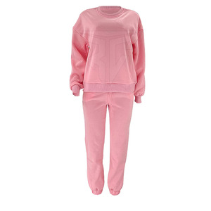 Nuevo Diseño de Invierno, Conjunto Deportivo de Color Sólido de 2 Piezas para Mujer, Manga Larga, 100% Algodón, Transpirable, Colores Personalizados, Alta Calidad - Product Image 3