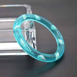 Vintage Designer Jewelry-Chunky Boho Style Resin Geometric Bangle Marble Amber Irregular Acrylic <b>Bracelet</b> for Women and <b>Girls</b> - Product Image 2