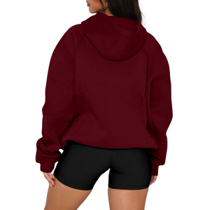 Sweat à capuche surdimensionné pour femmes, 100% coton, tissu de type polaire, impression de logo sur mesure, nouvel arrivage - Product Image 4