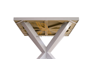 Muebles de exterior, mesa de madera maciza de teca, combinación de revestimiento de aluminio en las patas/Araña, Construcción fuerte hecha en Indonesia - Product Image 3