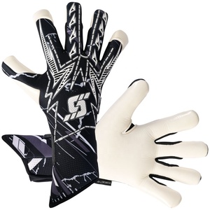 Black Custom Design Non-Slip Breathable Lightweight Full <b>Finger</b> Hand Grips Football Goalkeeper Gloves for Soccer Sports - Product Image 5