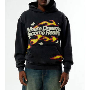 Sudadera con Estampado Puff, Fabricante OEM, Sudadera de Felpa de Algodón Grueso con Logotipo en Relieve 3D, Ropa Urbana para Marcas y Pedidos al por Mayor - Product Image 1