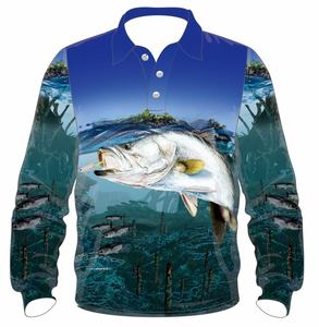 Rendimiento personalizado protección Uv secado rápido Uv Upf 50 sublimación al por mayor manga larga para hombres capucha pesca Polo camisa - Product Image 5