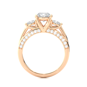Bague de fiançailles solitaire en diamant créé en laboratoire certifié IGI VVS, coupe ovale radiante, or 10K 14K 18K, bagues de mariage pour femmes - Product Image 4