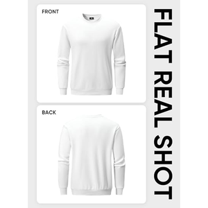 เสื้อสเวตเตอร์คอกลมสีพื้นทรงหลวมแขนยาวสำหรับผู้ชายทำในบังคลาเทศ - Product Image 6