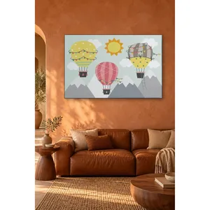 Fida Snowy Mountains and Hot Air Balloons in a Sunny Sky <b>Canvas</b> Print - Product Image 2