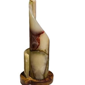 Lampe de table en onyx spirale artisanale, élégante, en pierre naturelle, éclairage de chevet pour la décoration de la maison et les intérieurs modernes - Product Image 1