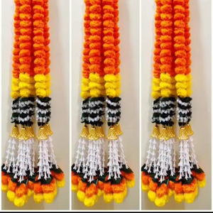 Nouveauté Guirlande de marigolds artificiels de haute qualité de style indien classique avec pompon pour décoration de mariage Guirlande Décoration Diwali - Product Image 6