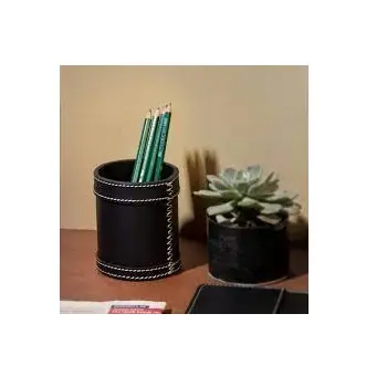 Decoratieve Lederen Bureaupen Potloodhouder Stand Multifunctioneel Gebruik Potlood Cup Pot Desk Organizer Groothandel