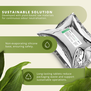 Neutraliseur d'odeurs passif Polymer Plus Formule Verte : Odeurs de tabac, d'animaux domestiques, de poisson et d'humidité - Comprimé solide de 40g - Prêt à l'emploi - Product Image 5
