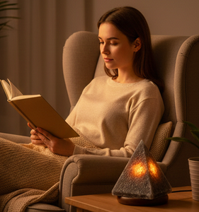 Lampe en sel de roche de l'Himalaya naturel fait à la main en forme de pyramide avec un style nautique, veilleuse pour la décoration de la maison ou de la chambre - Product Image 4