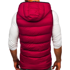 Custom Logo Winter Thick Solid Zipper up Sleeveless Vest Men's Puffer Down Vests Man <b>Padded</b> Cotton Waistcoats OEM Serviced - Product Image 3