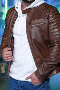 Veste en cuir véritable Nouveau 2024 Veste en peau d'agneau ou en cuir synthétique 2024 Unisexe Plus Size Customised Logo Leather Biker Jacket - Product Image 2