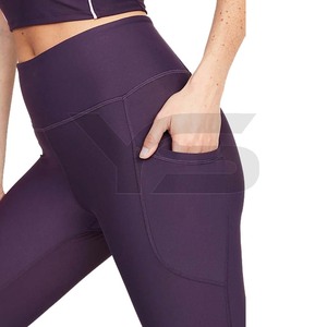 Ropa de gimnasio Unisex de alta calidad para mujer, mallas deportivas informales de cintura media Yaseen & Sons con pierna cosida, mallas multicolores para mujer - Product Image 3