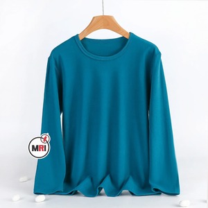 Haute demande automne hiver saison meilleure qualité femmes couleur Pure lâche t-shirt décontracté manches longues séchage rapide coton chemises - Product Image 2