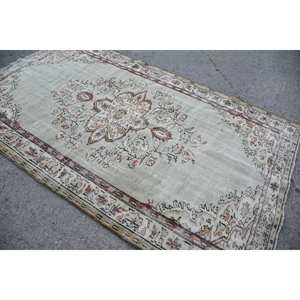 Tapis en laine patchwork rouge vert oriental 5.3x9.1 pieds tissage plat turc pour décor de salon 10mm d'épaisseur avec support en latex - Product Image 2