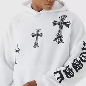 Venta al por mayor logotipo personalizado hombres nueva moda pulóver serigrafía sudaderas con capucha invierno estilo casual con cuello con capucha patrón sólido - Product Image 4
