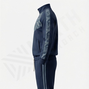 Ensemble de survêtement sport deux pièces avec fermeture éclair, sweat à capuche et pantalon long, jogging pour adultes, qualité supérieure, couleur personnalisée, vêtements de sport pour hommes - Product Image 3