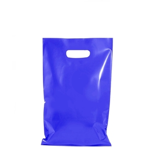 Sac de shopping en plastique PE avec logo imprimé en gravure personnalisé avec poignée découpée Recyclable Couleur personnalisée pour l'utilisation en supermarché et en exposition - Product Image 6