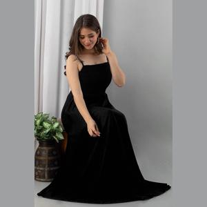 Robe de soirée longue à sequins coupe trapèze taille empire – Confortable et longueur ras du sol pour Quinceañera – Taille XL - Product Image 4