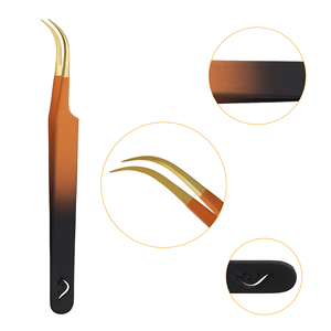 Pince à épiler Stahlmann Pro en acier inoxydable de haute qualité, 11 cm, revêtement noir et rouge, option logo personnalisé, texture à pointe lisse - Product Image 4