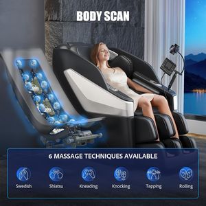 Fauteuil de massage pour tout le corps, fauteuil zéro gravité avec rail de massage à rouleaux et chargeur sans fil, chaleur apaisante, pratique - Product Image 2