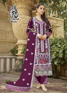 El último trabajo de bordado Georgette pesado de diseñador con trabajo khatli Salwar Suit de Fab Zone - Product Image 4