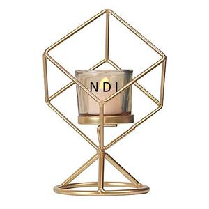 Support de bougie en métal doré au design créatif pour décoration de mariage à domicile, vente chaude, bougeoir pour bougie chauffe-plat - Product Image 1