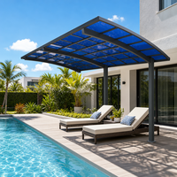 Abri de voiture moderne en forme de L avec isolation thermique, couverture en polycarbonate résistante à la grêle, abri de stationnement extérieur pour villa